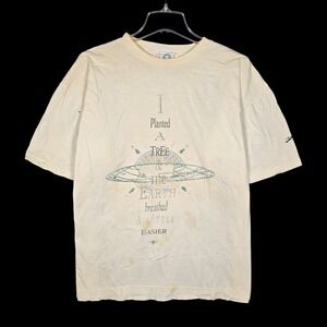 Vintage LA Gear Earth T-Shirt Mens‎ Large Environment Planted A Tree Distressed